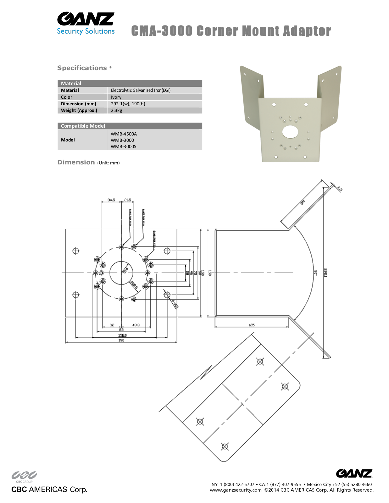 Ganz CMA-3000 Specsheet