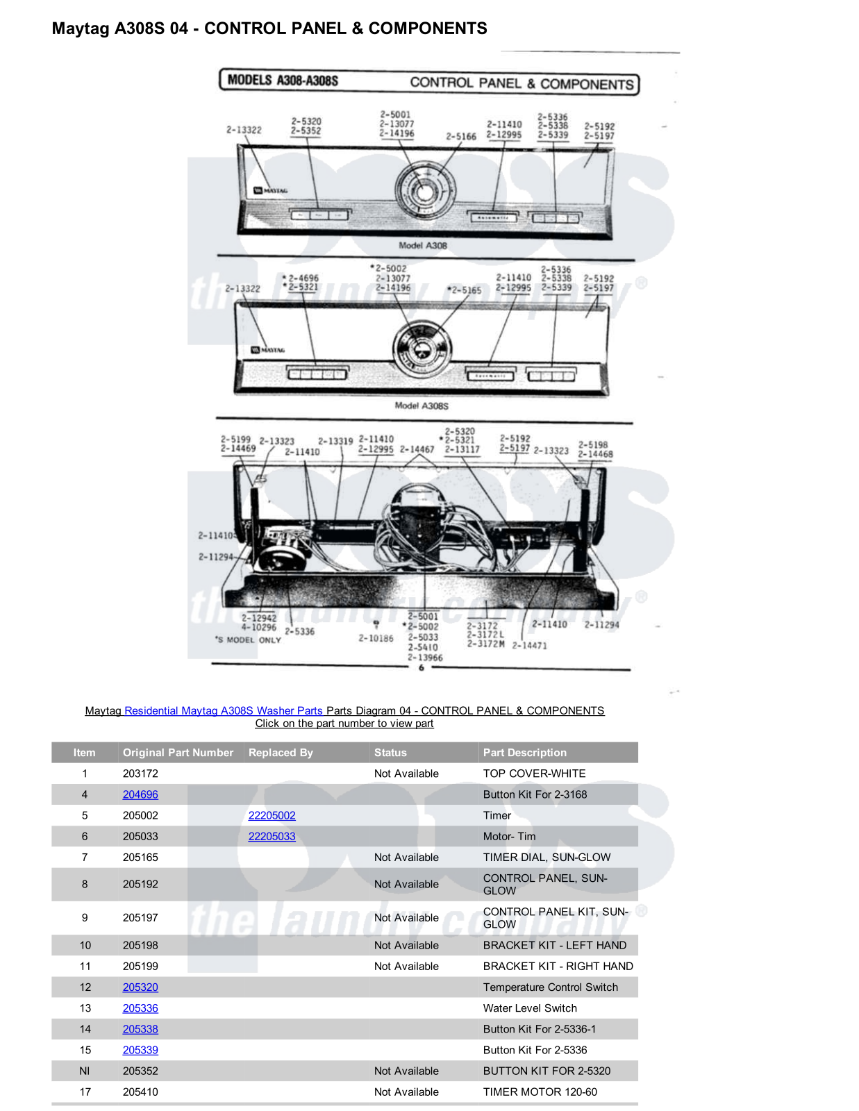 Maytag A308S Parts Diagram