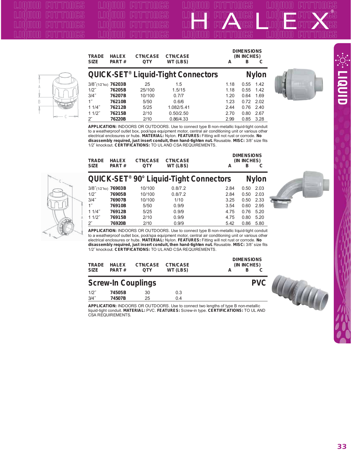 Halex LIQUID Catalog Page