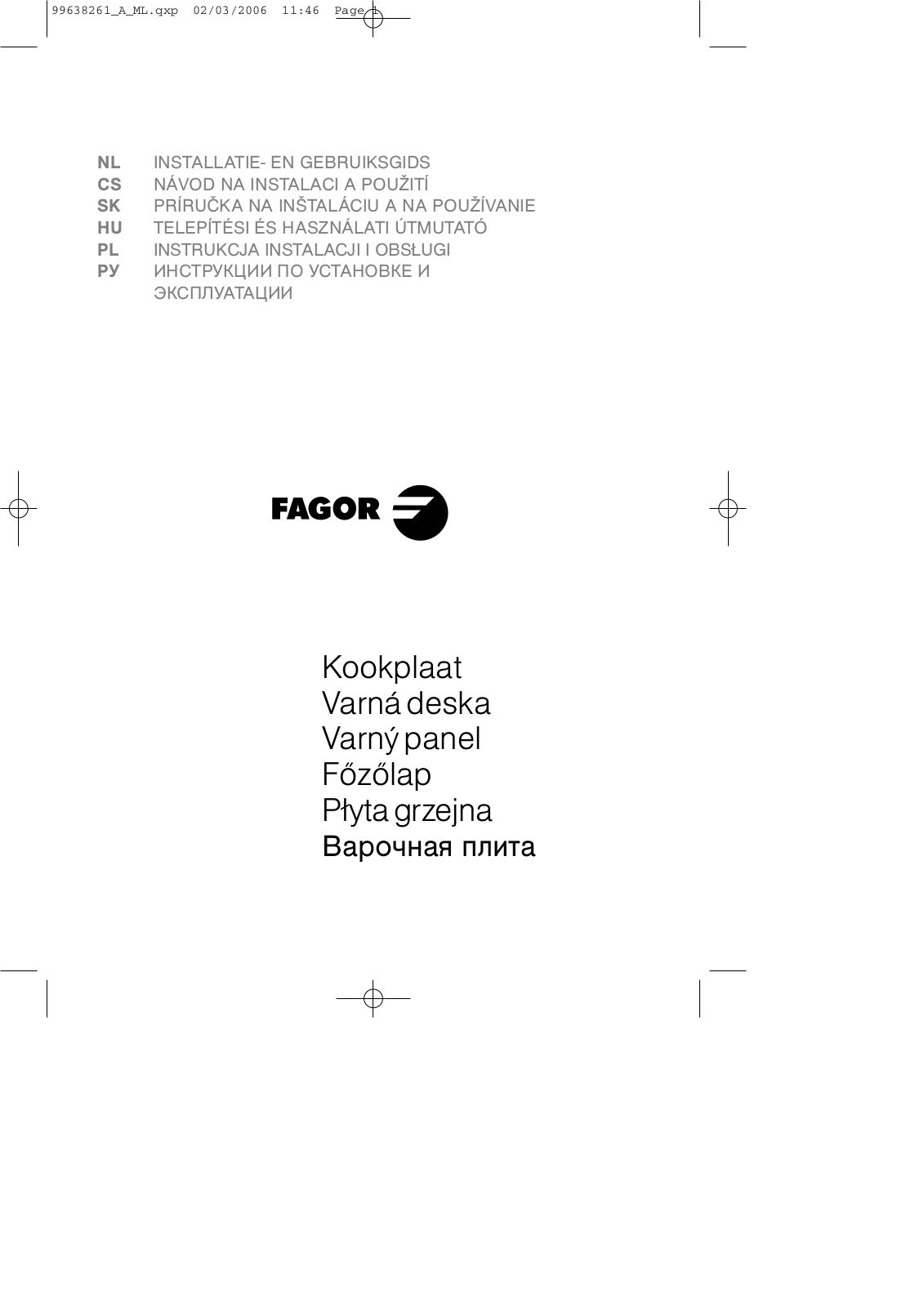 Fagor 6IFT-4X Installation and user Manual