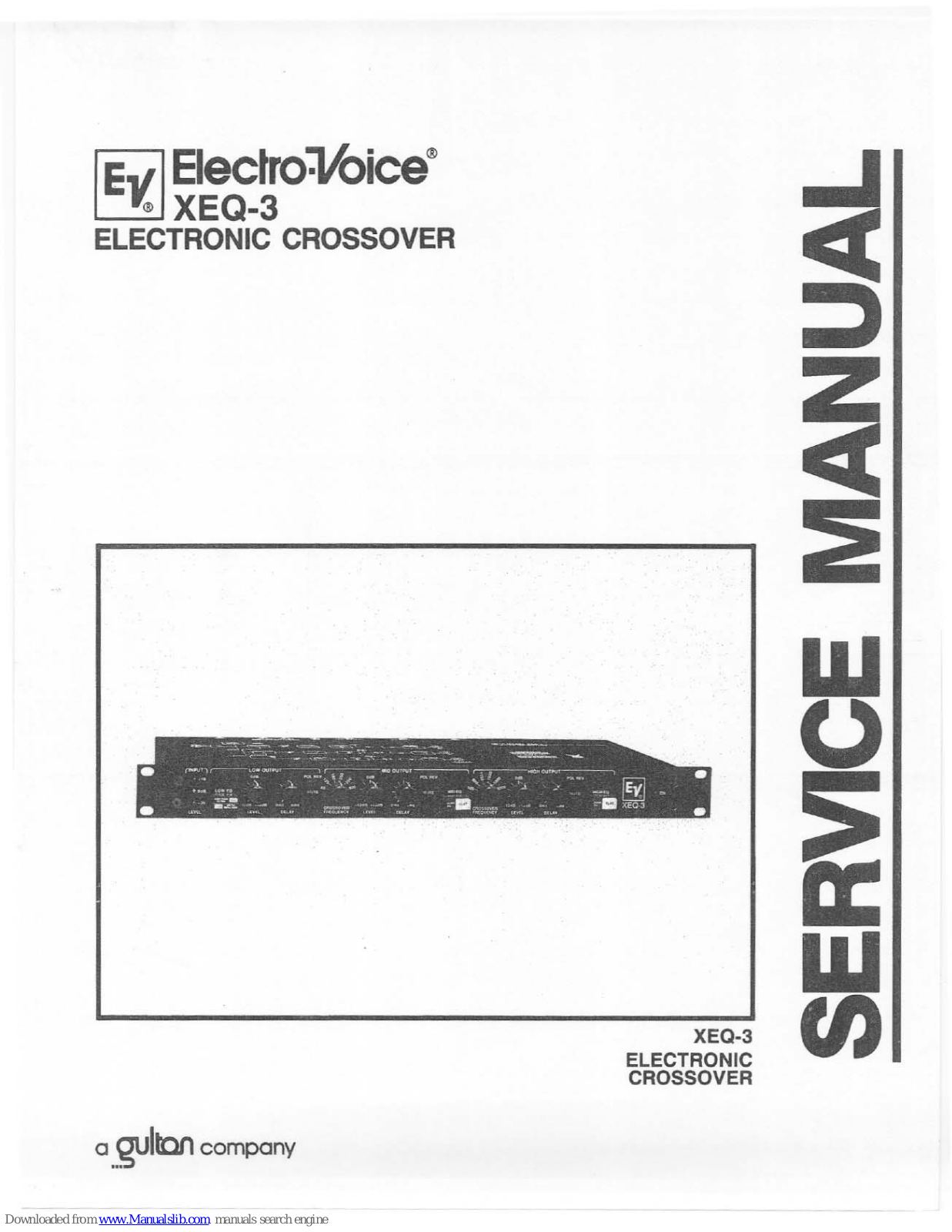 Electro-Voice Electronic Crossover XEQ-3 Service Manual