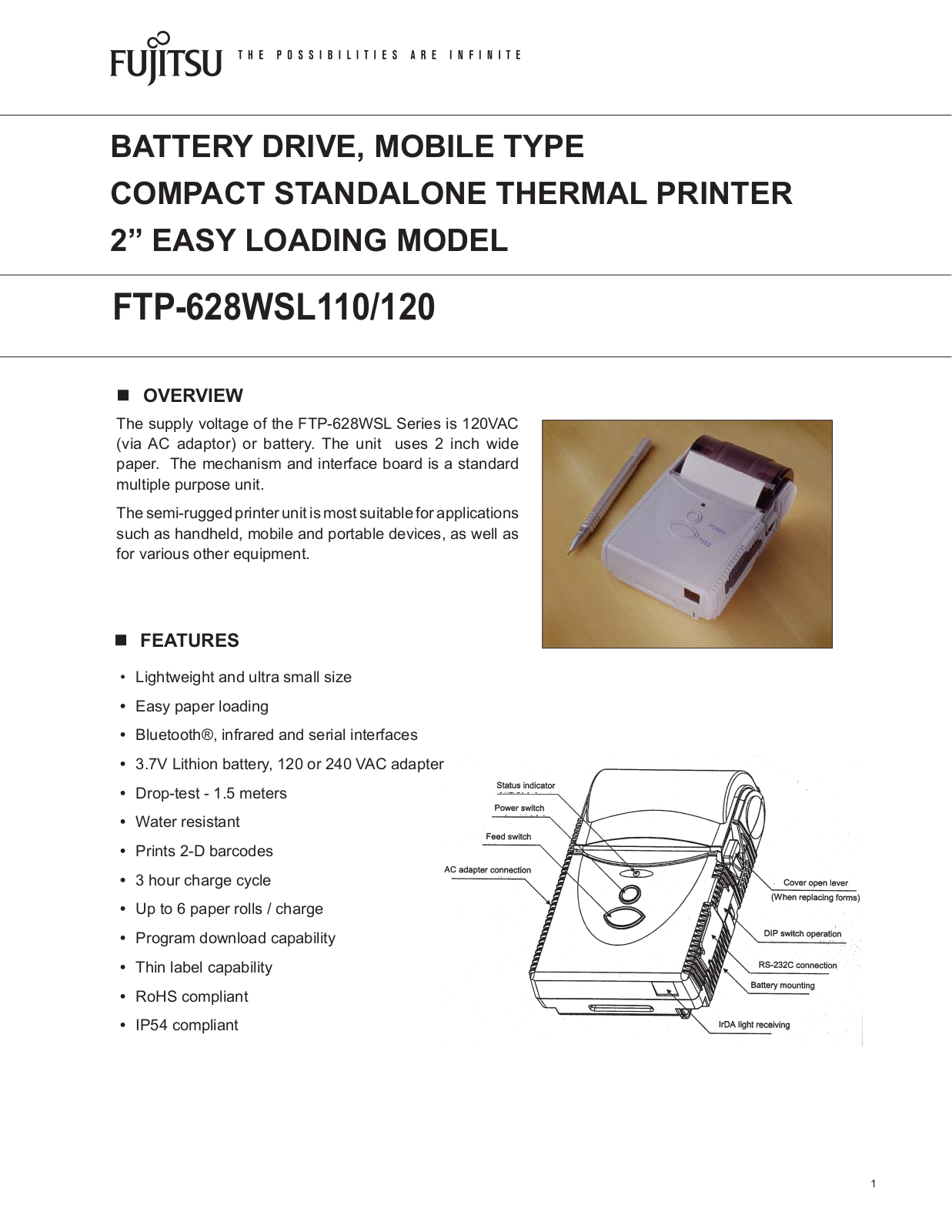 Fujitsu FTP-628WSL120, FTP-628WSL110 User Manual