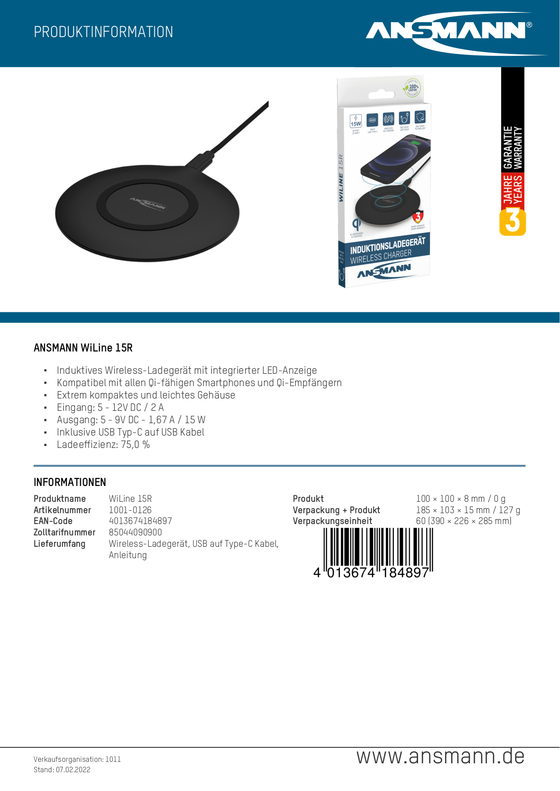 ANSMANN ANS 1001-0126 Datasheet - ManualMachine.com
