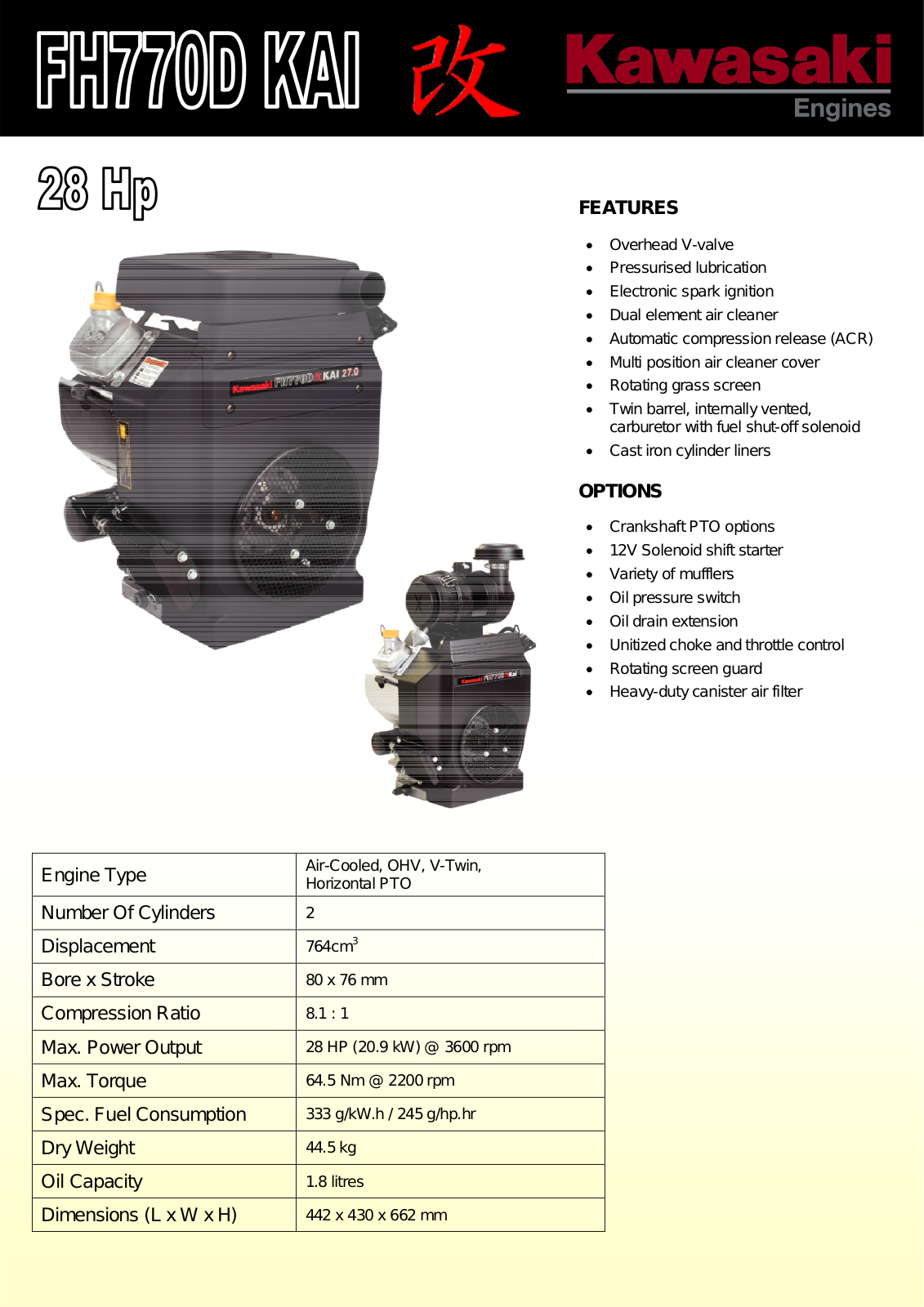 Kawasaki FH770D KAI User Manual