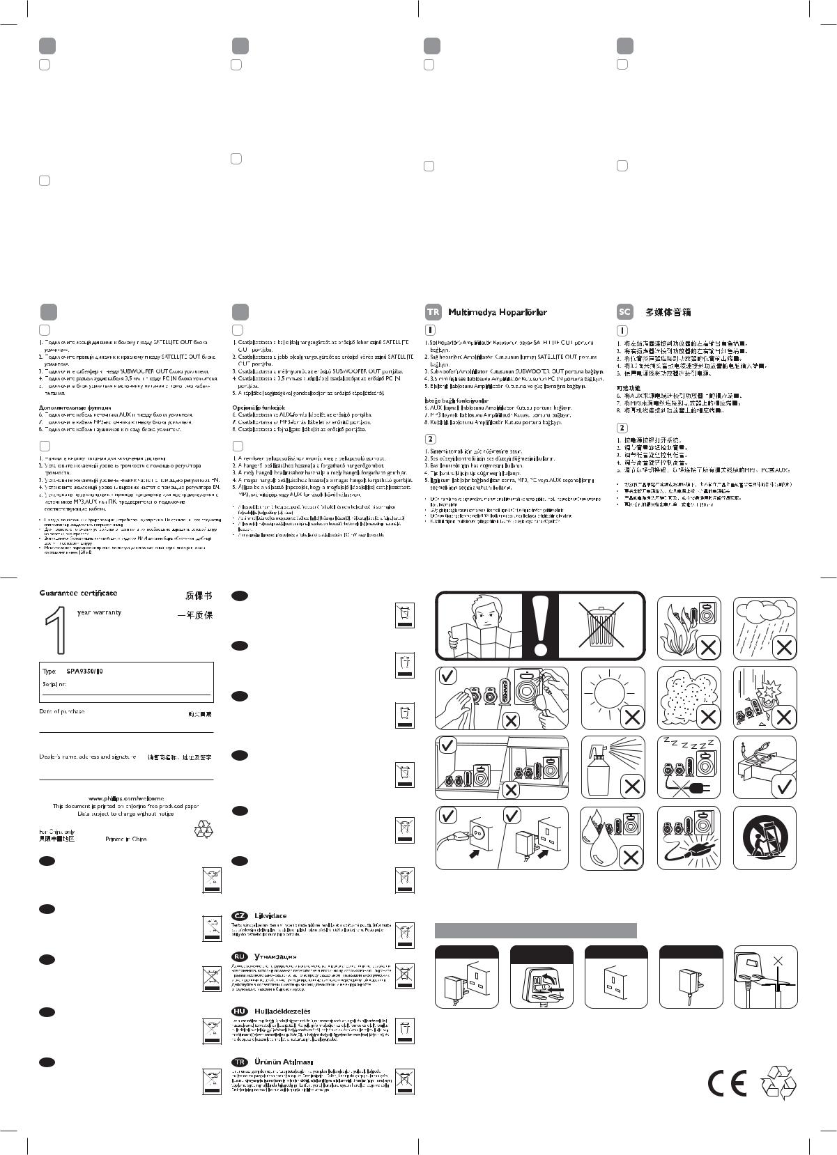 PHILIPS SPA 9350 User Manual