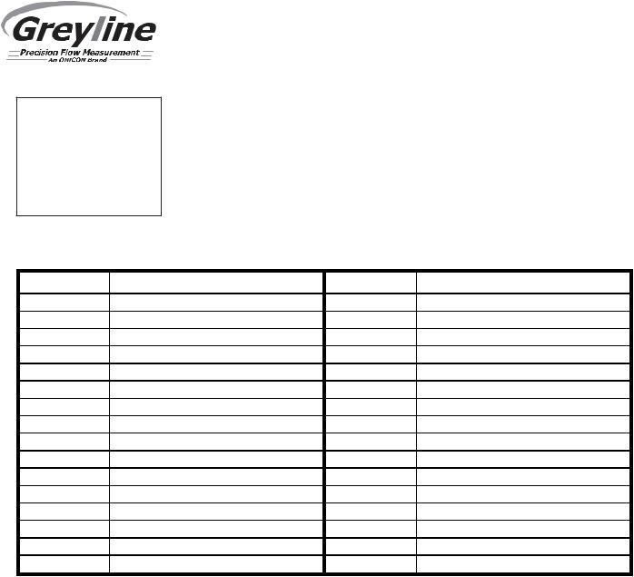 Greyline Instruments OCF-6.1 Operating Manual