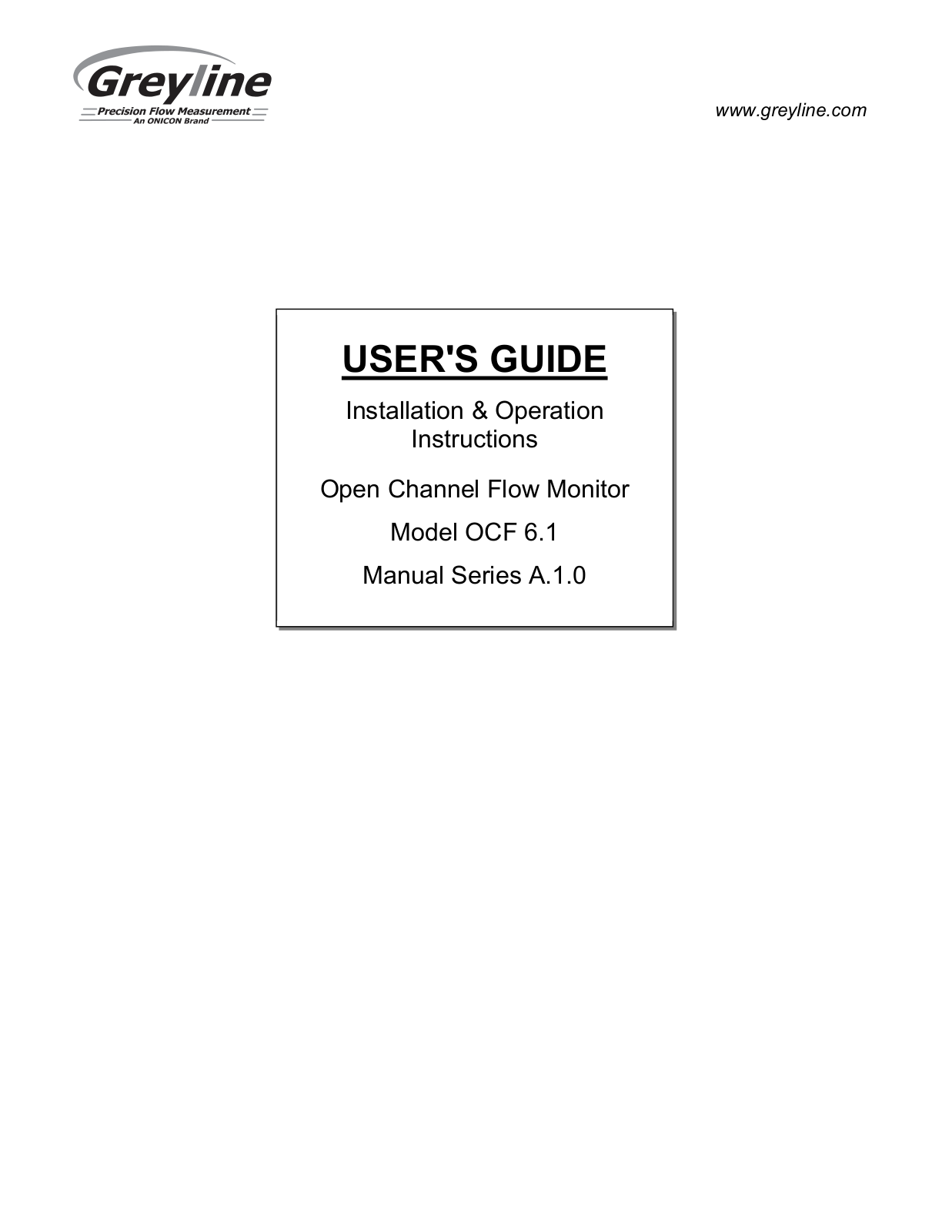 Greyline Instruments OCF-6.1 Operating Manual