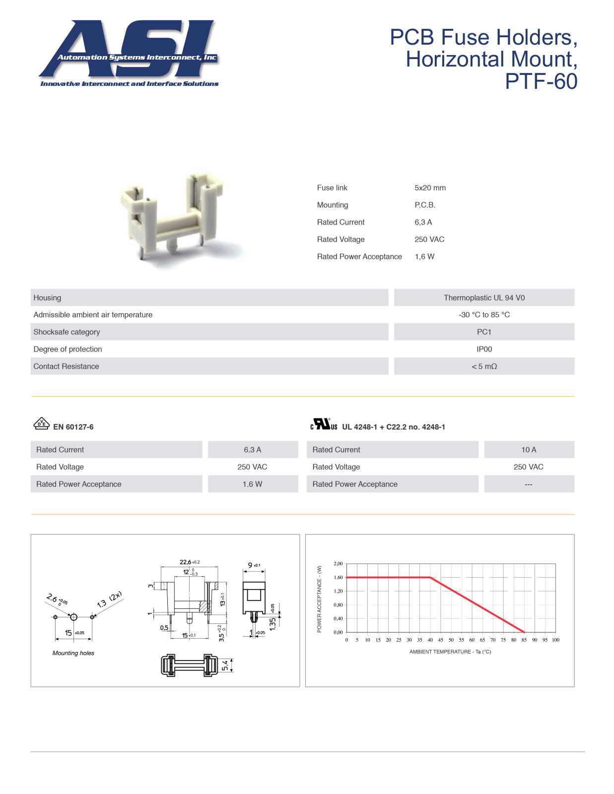 ASI-Automation Systems Interconnect PTF-60 Data Sheet - ManualMachine.com