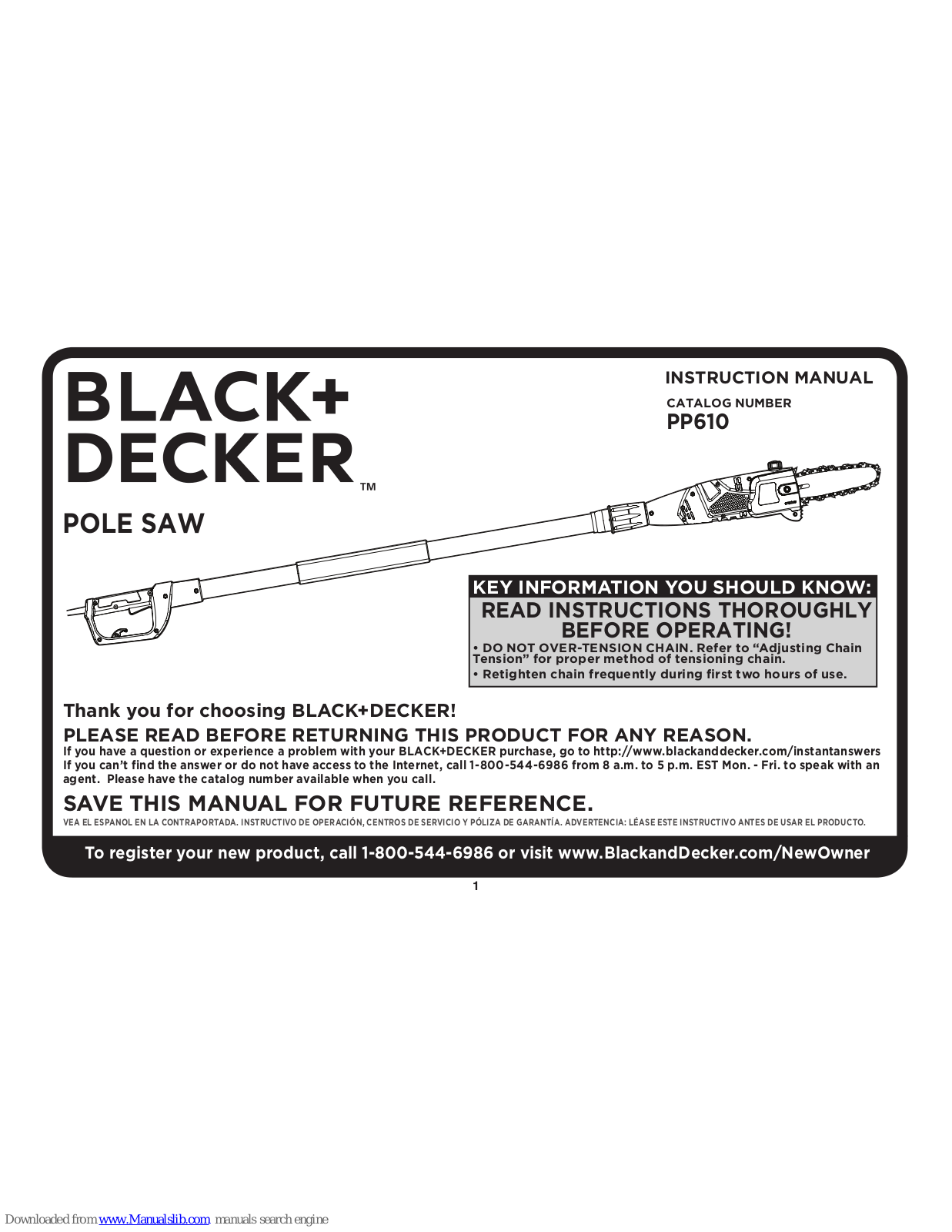 Black & Decker PP610 Instruction Manual