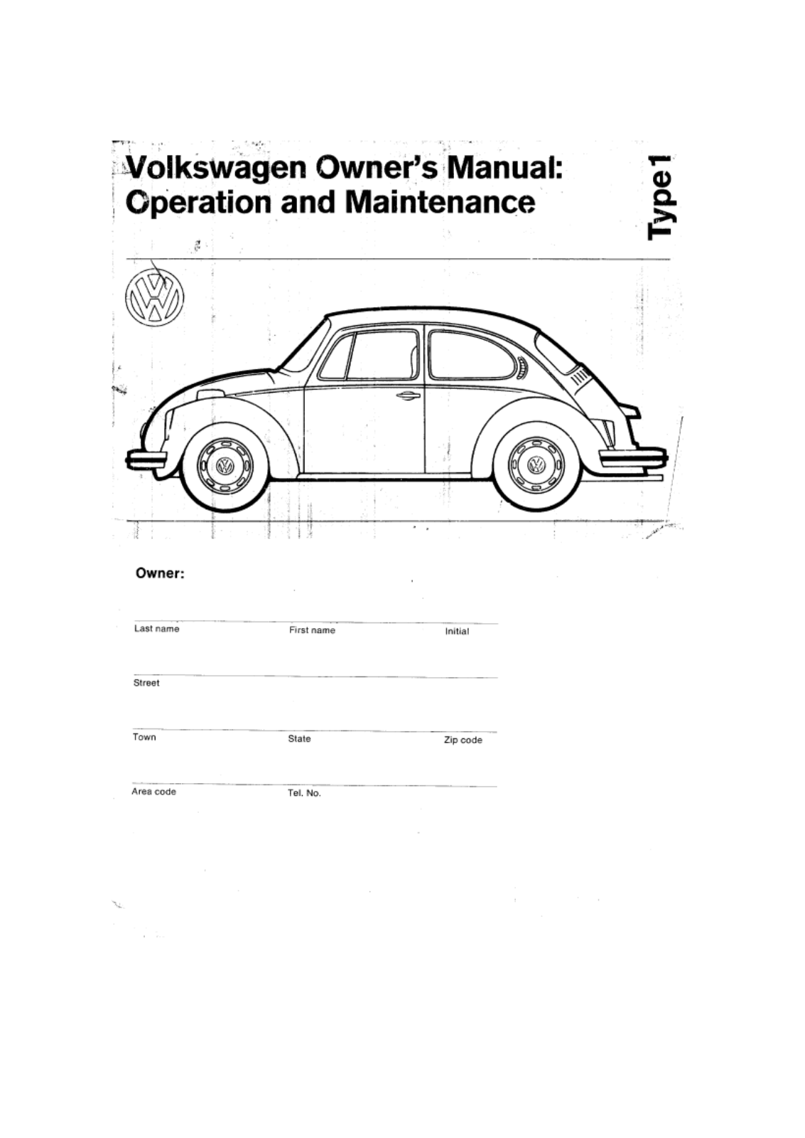 Volkswagen TYPE 1-1973 User Manual