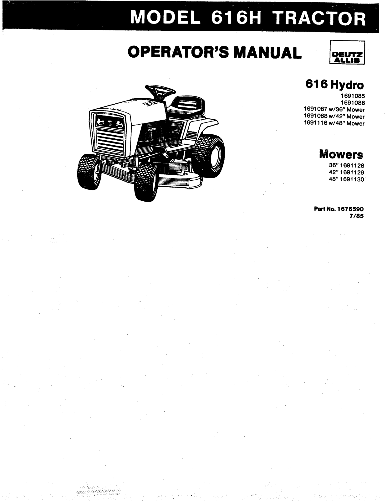 Snapper 616H User Manual