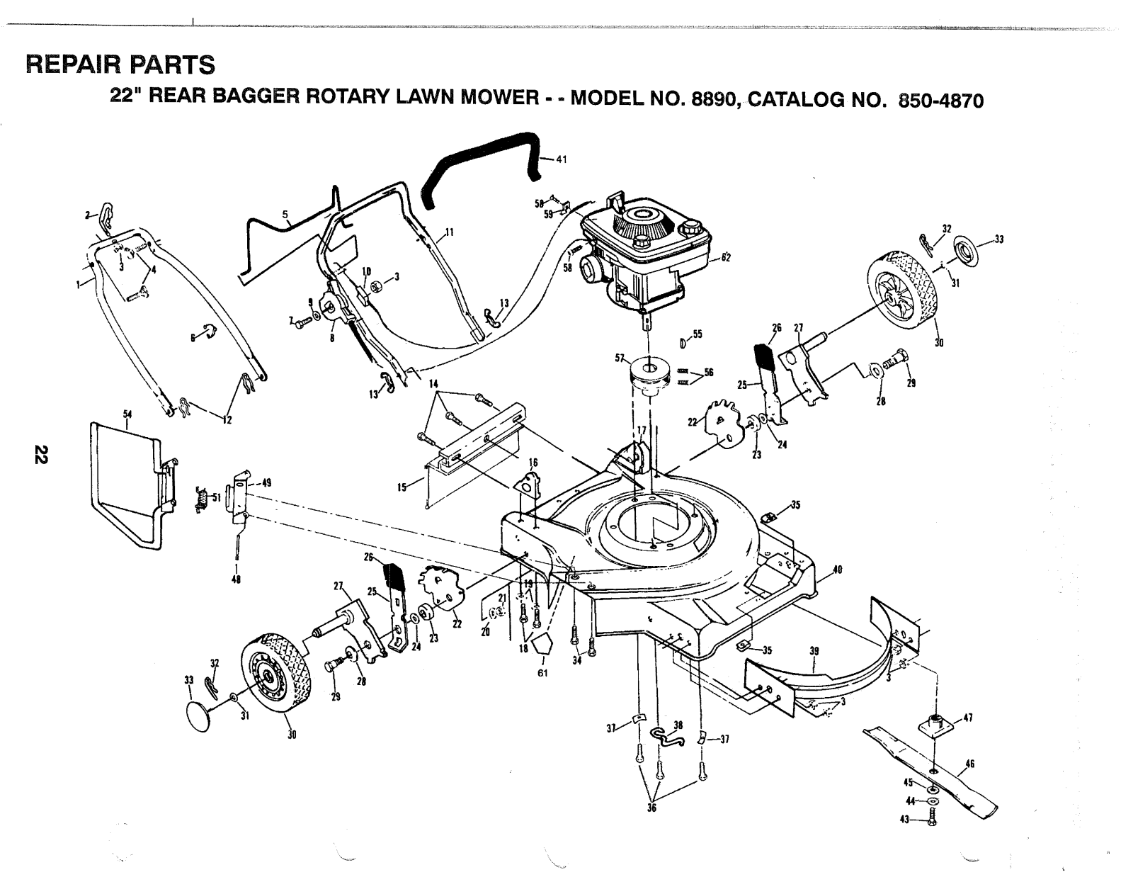 AYP 8891, 8890 Parts List