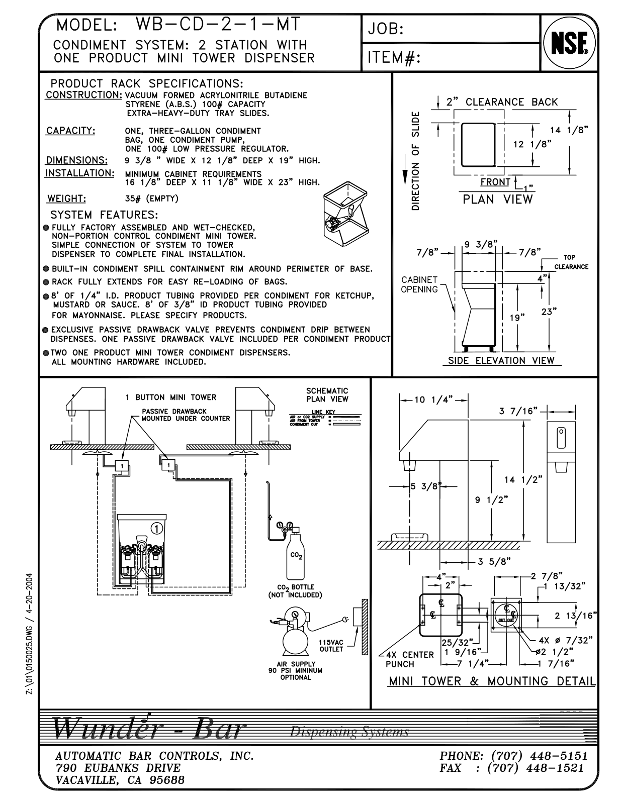 Wunder Bar WB-CD-2-1-MT User Manual