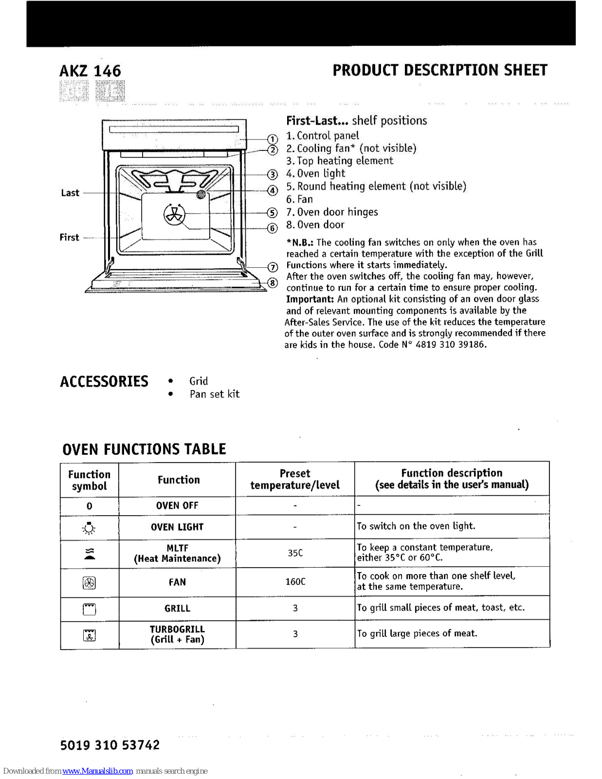 Whirlpool AKZ146 User manual