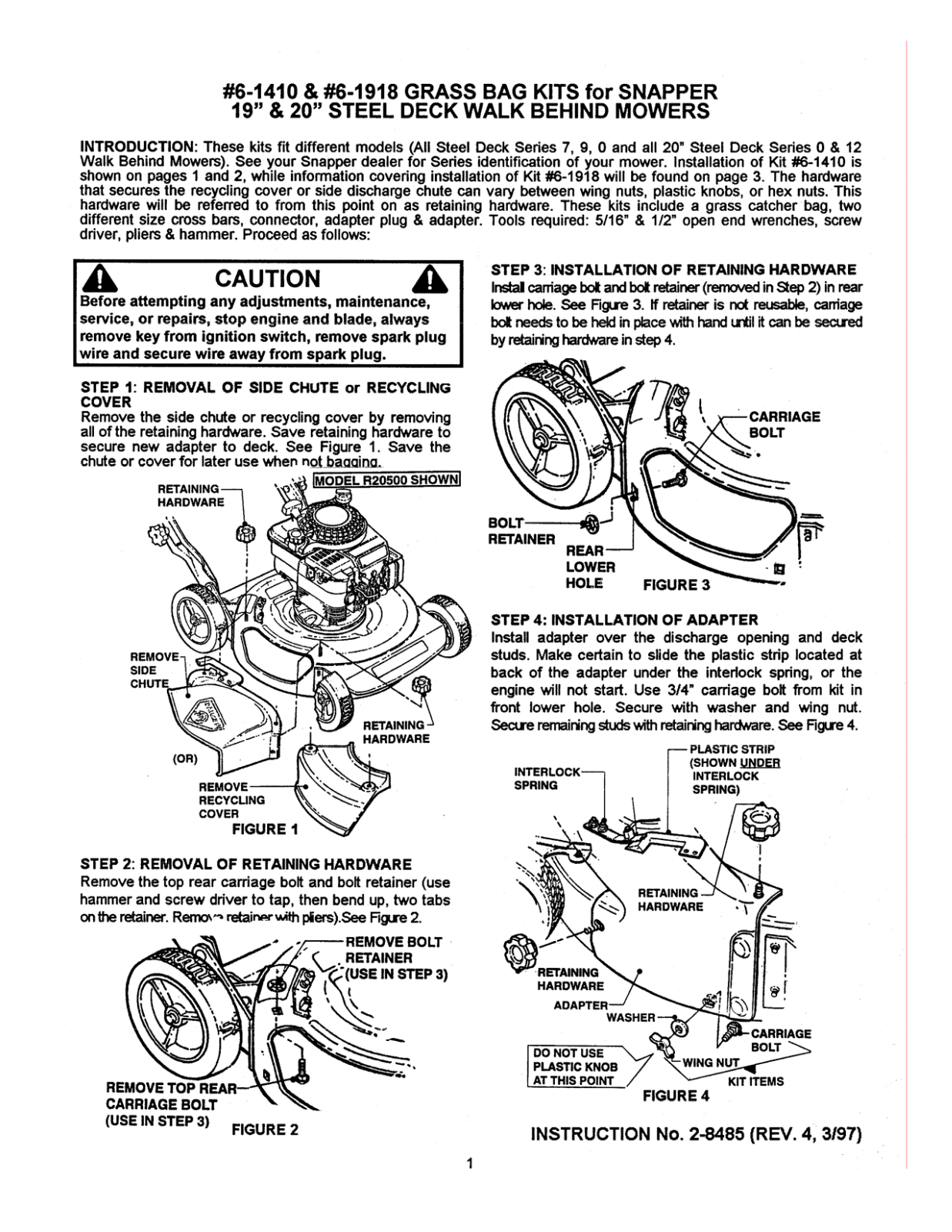 Snapper 6-1918, 6-1410 User Manual