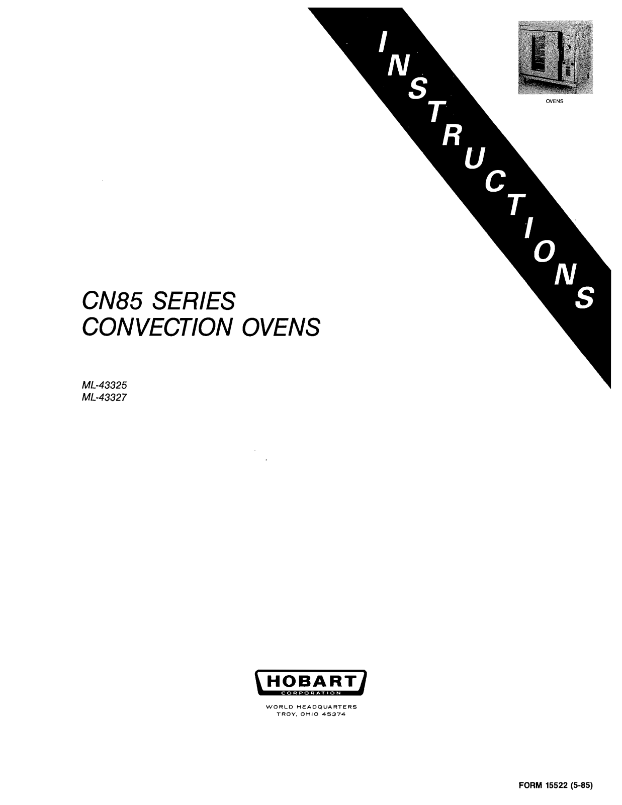 Hobart ML-43327, ML-43325 User Manual