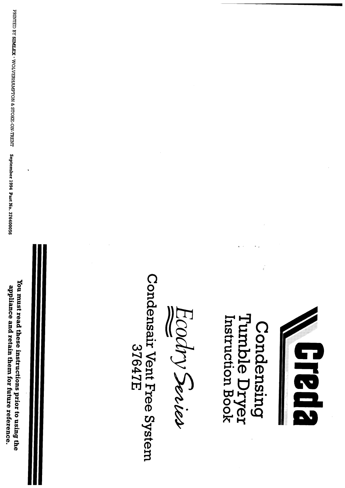 Creda HB37647 User Manual