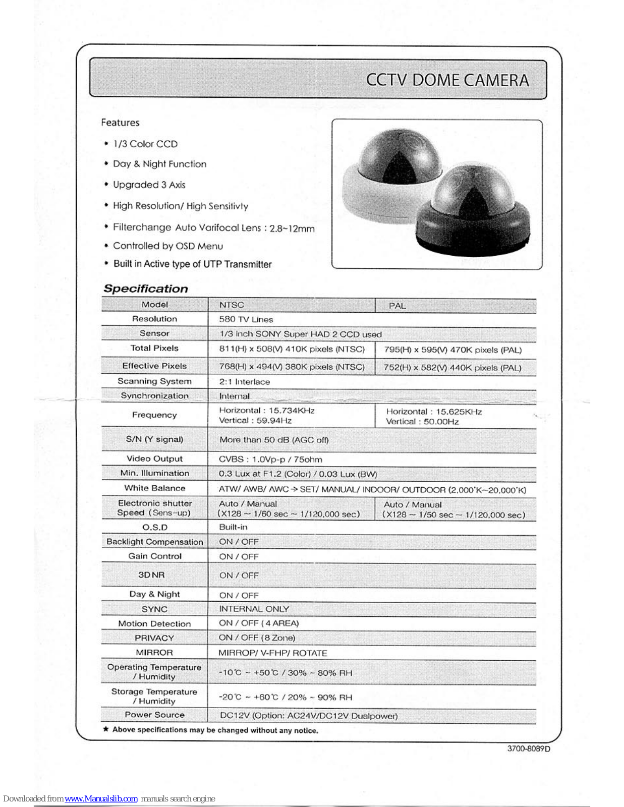 Eyemax PAL, NTSC User Manual