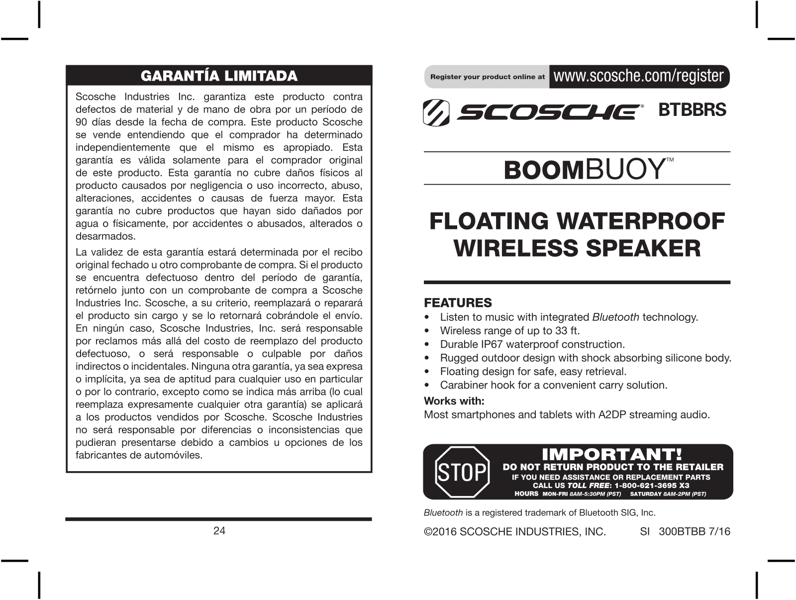 Scosche BTBB User Manual - ManualMachine.com
