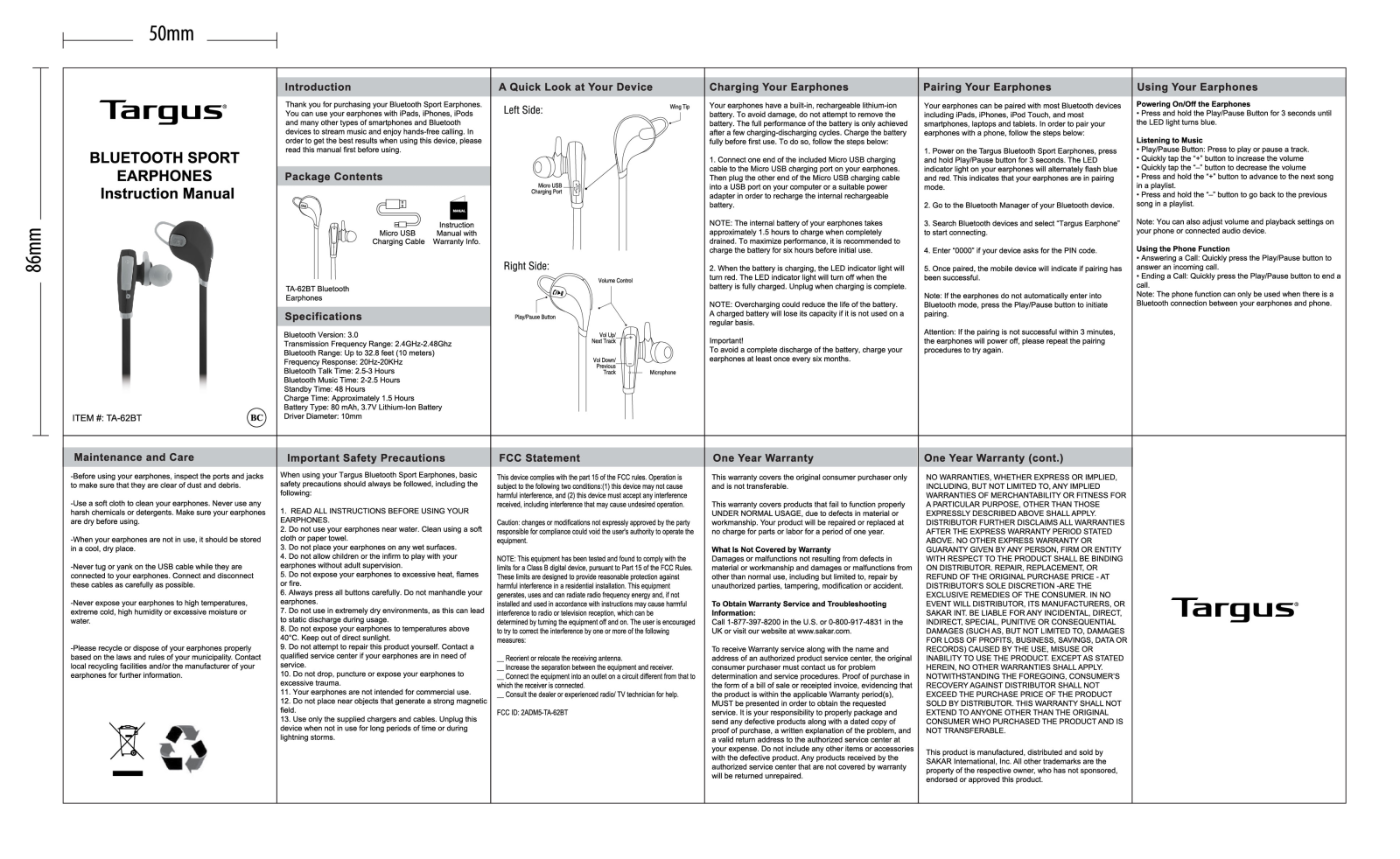 Zeeva TA 62BT User Manual