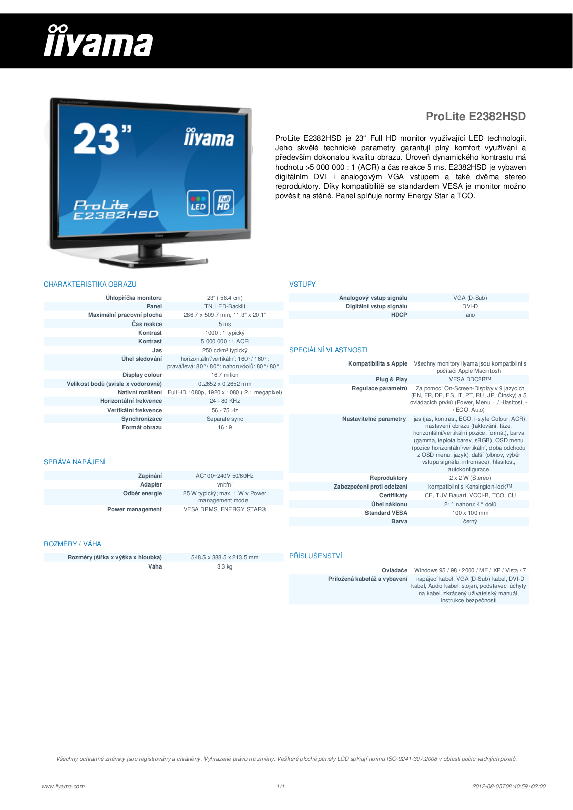 Iiyama PROLITE E2382HSD User Manual