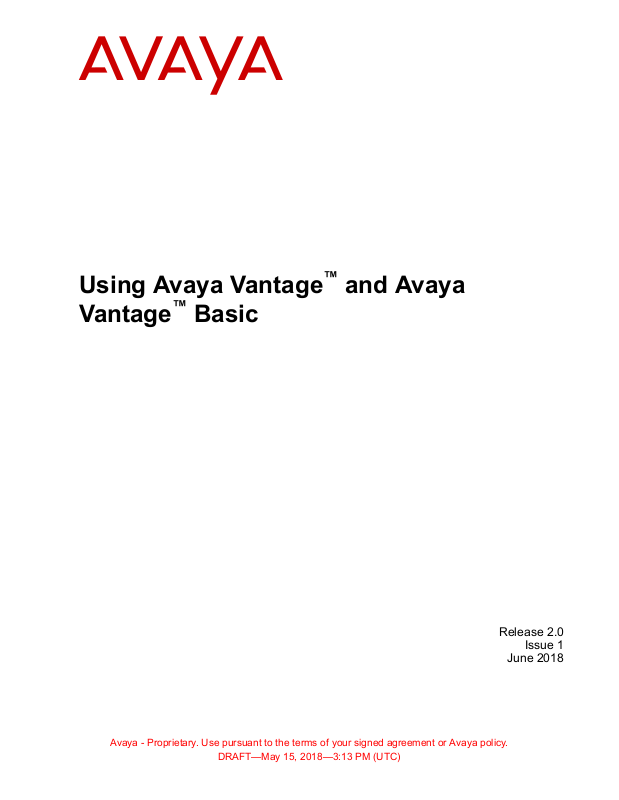 Avaya K User Manual