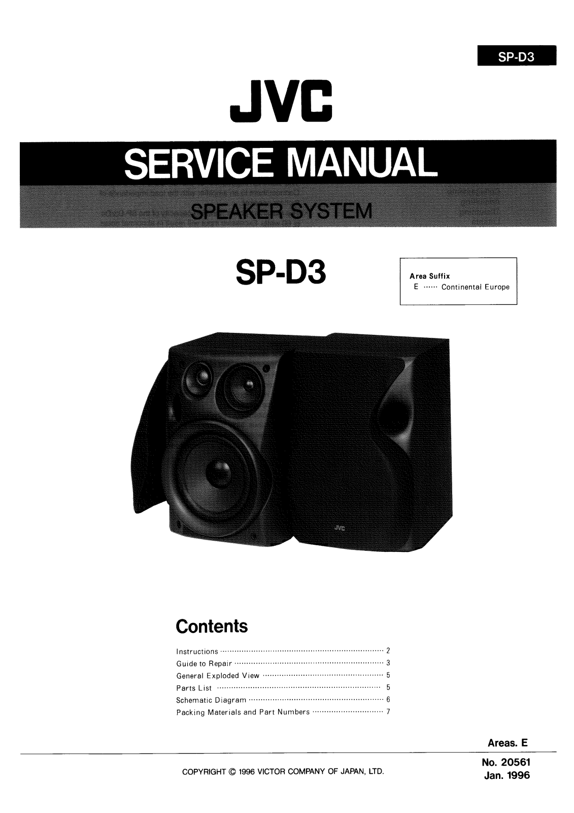 Jvc SP-D3 Service Manual