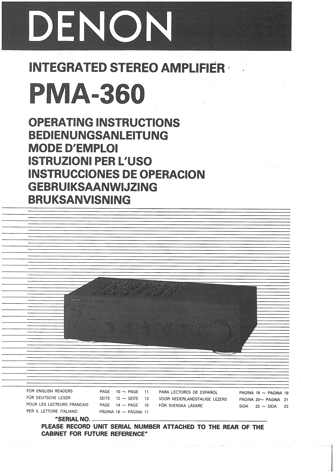 DENON PMA-360 User Manual