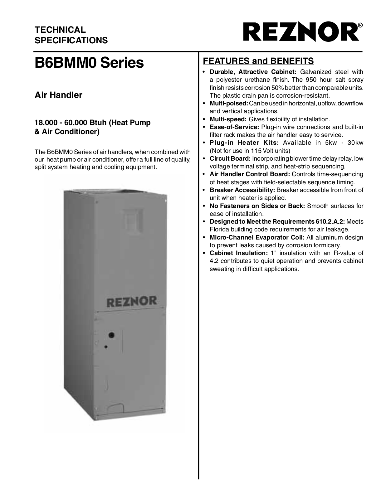 Reznor B6BMM0-24K-A User Manual