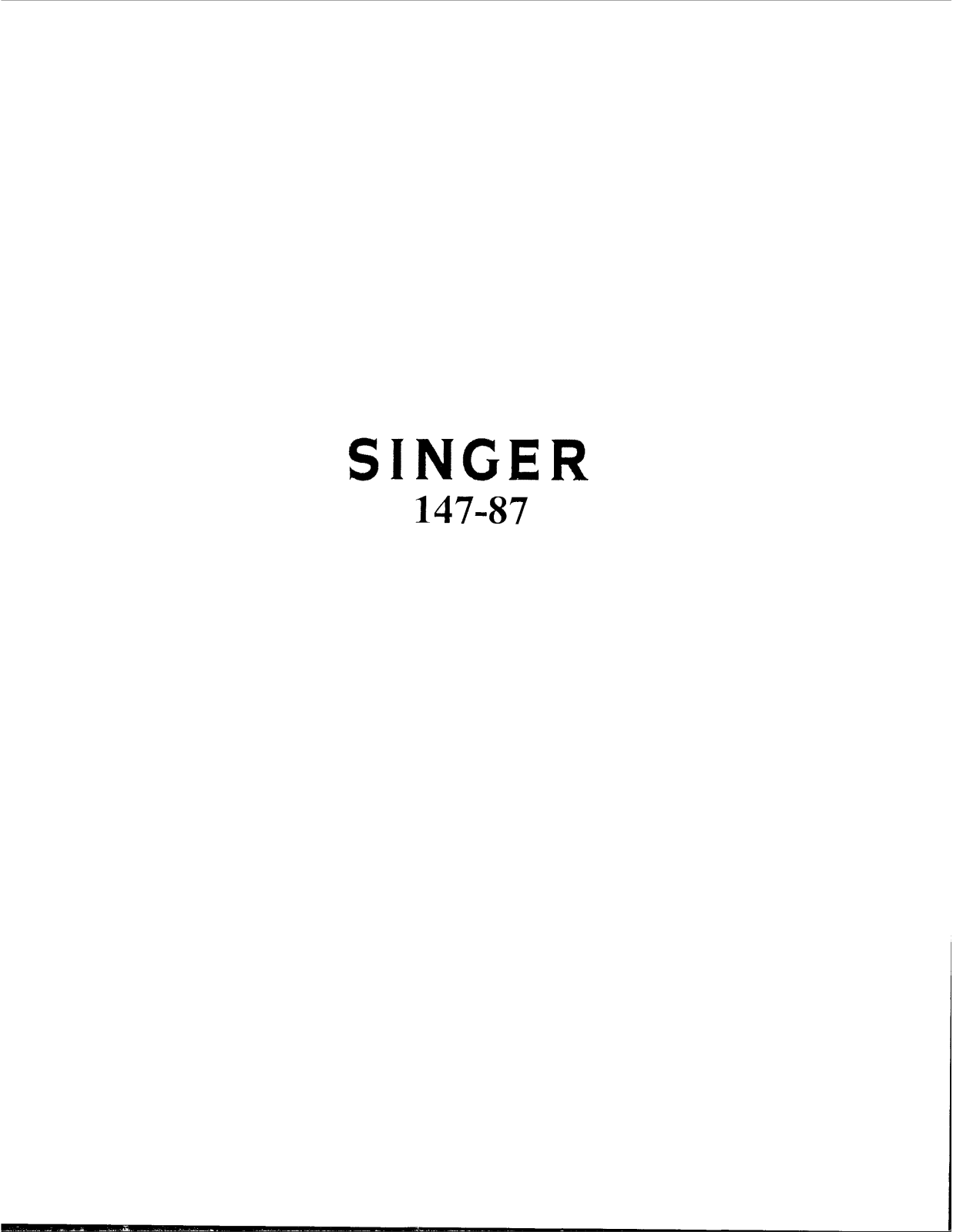 SINGER 147-87 Parts List