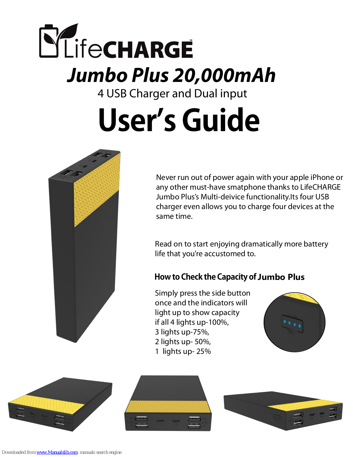 lifeCharge Jumbo Plus User Manual