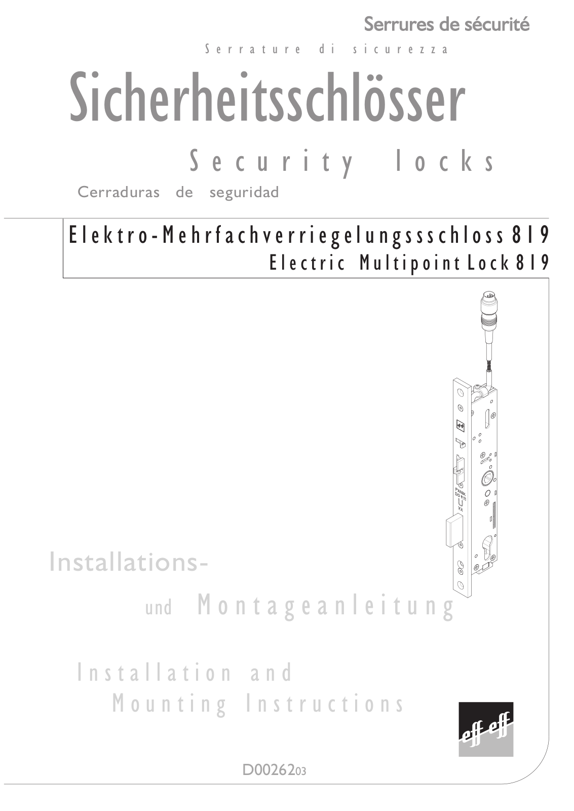 effeff 819 Installation And Mounting Instructions