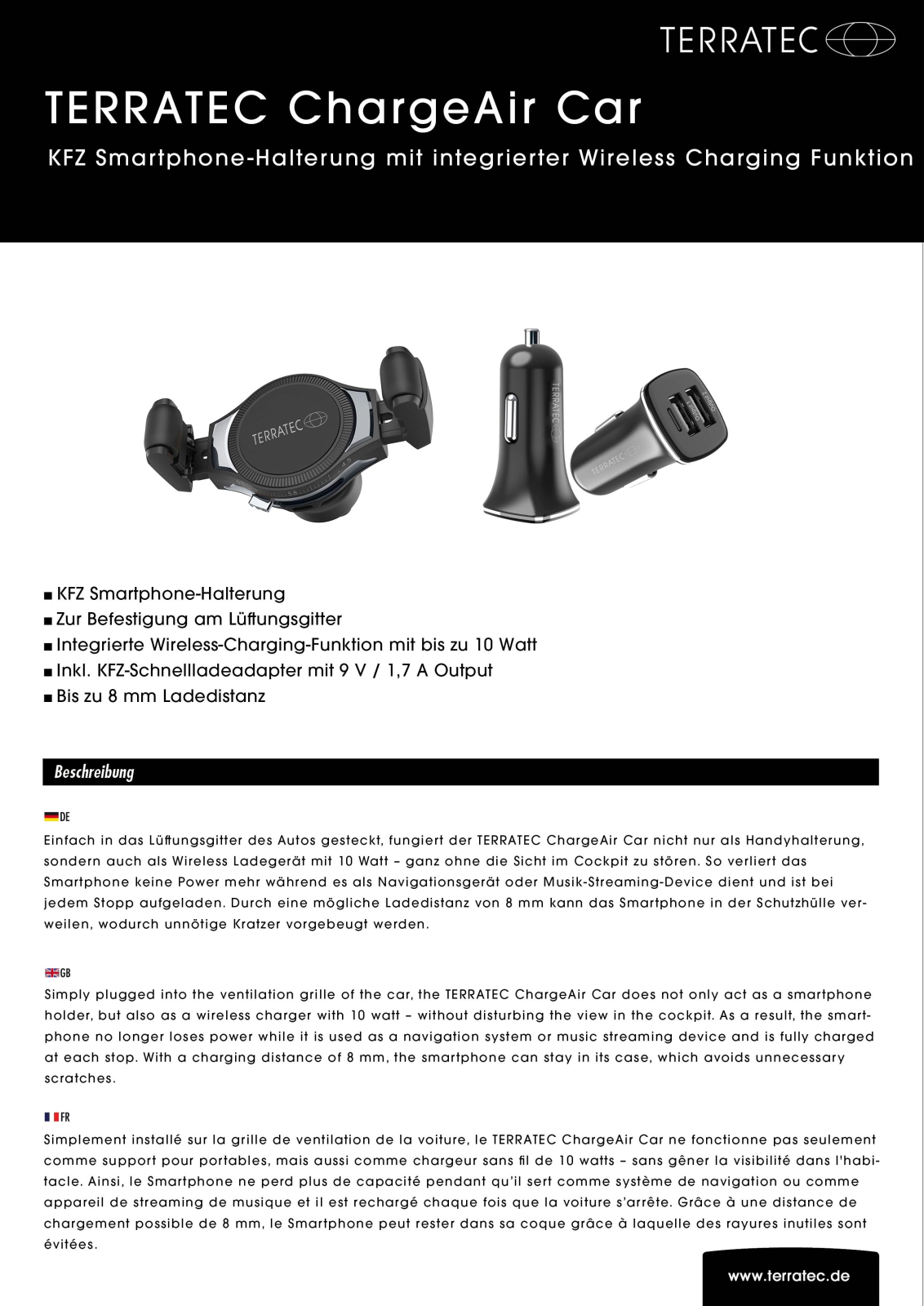 TerraTec ChargeAIR car User Manual