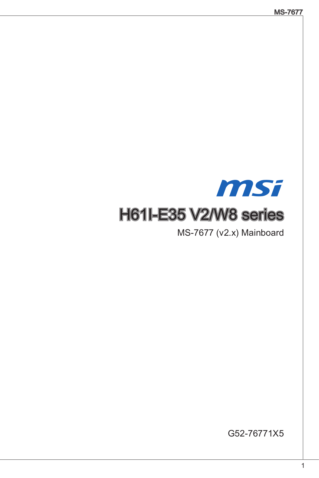 MSI H61I-E35 V2-W8 User Manual