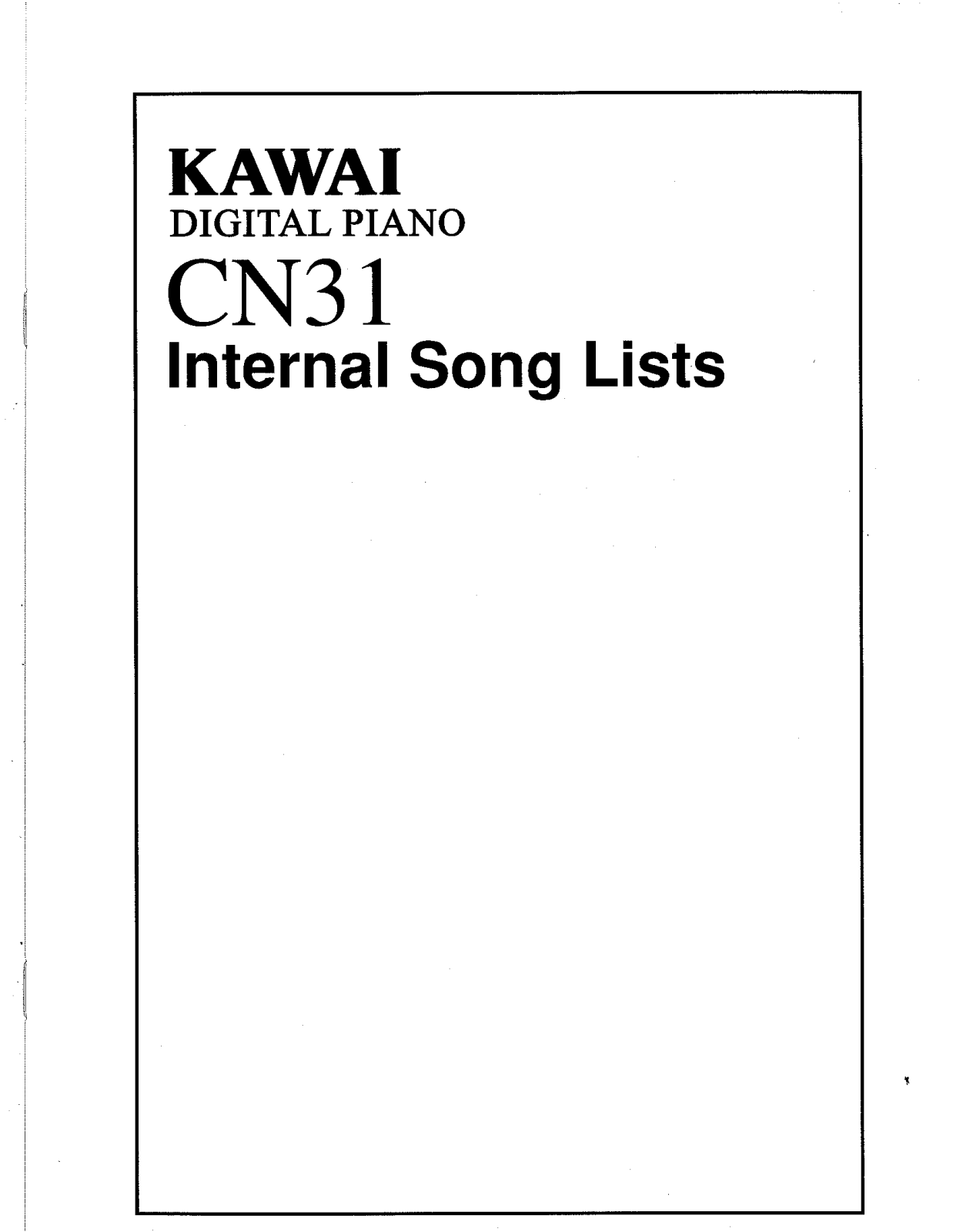 KAWAI CN31 User Guide