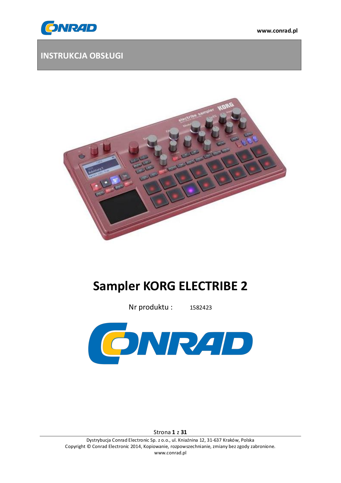 KORG ELECTRIBE 2 User guide