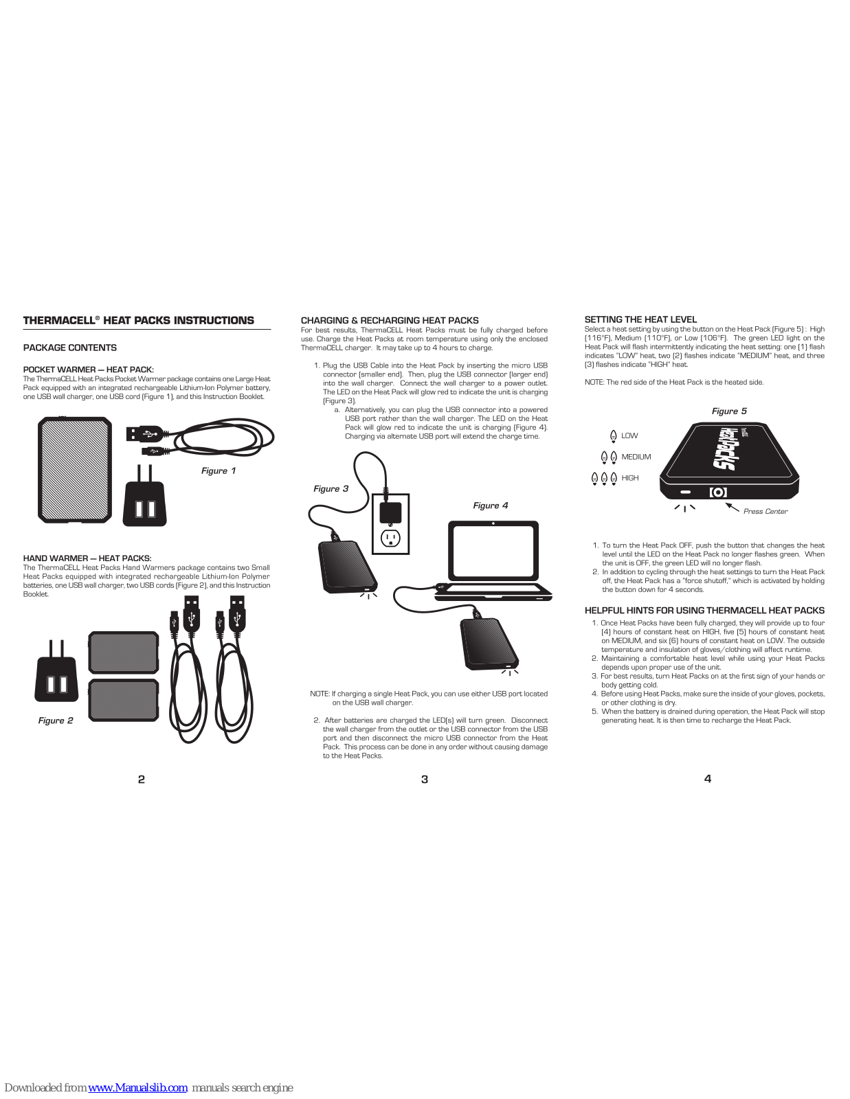 ThermaCell HeatPacks Instruction Manual