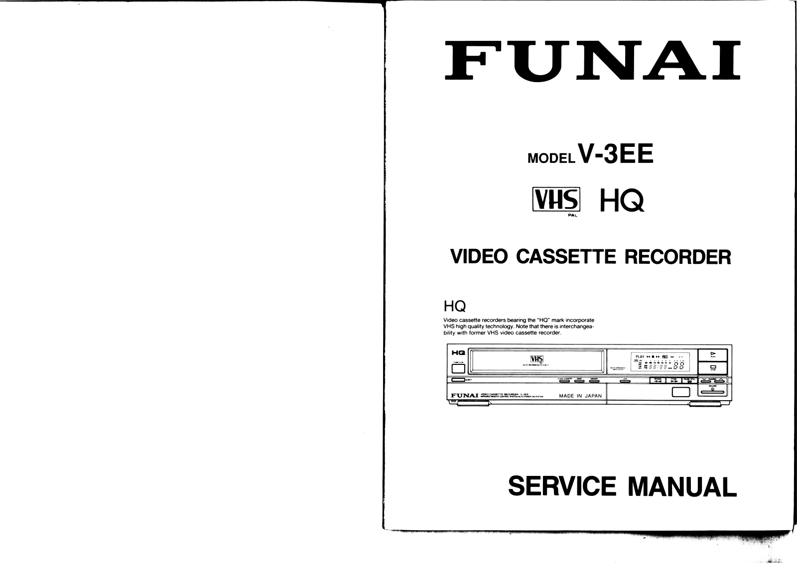 Funai V-3EE SERVICE MANUAL