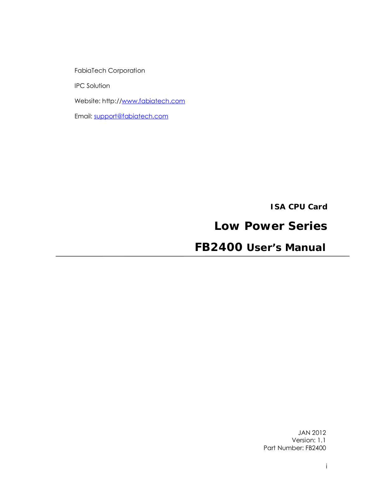 FabiaTech FB2400 User Manual - ManualMachine.com