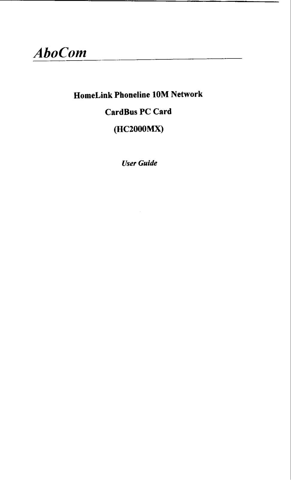 Abocom Systems HC2000MX User Manual