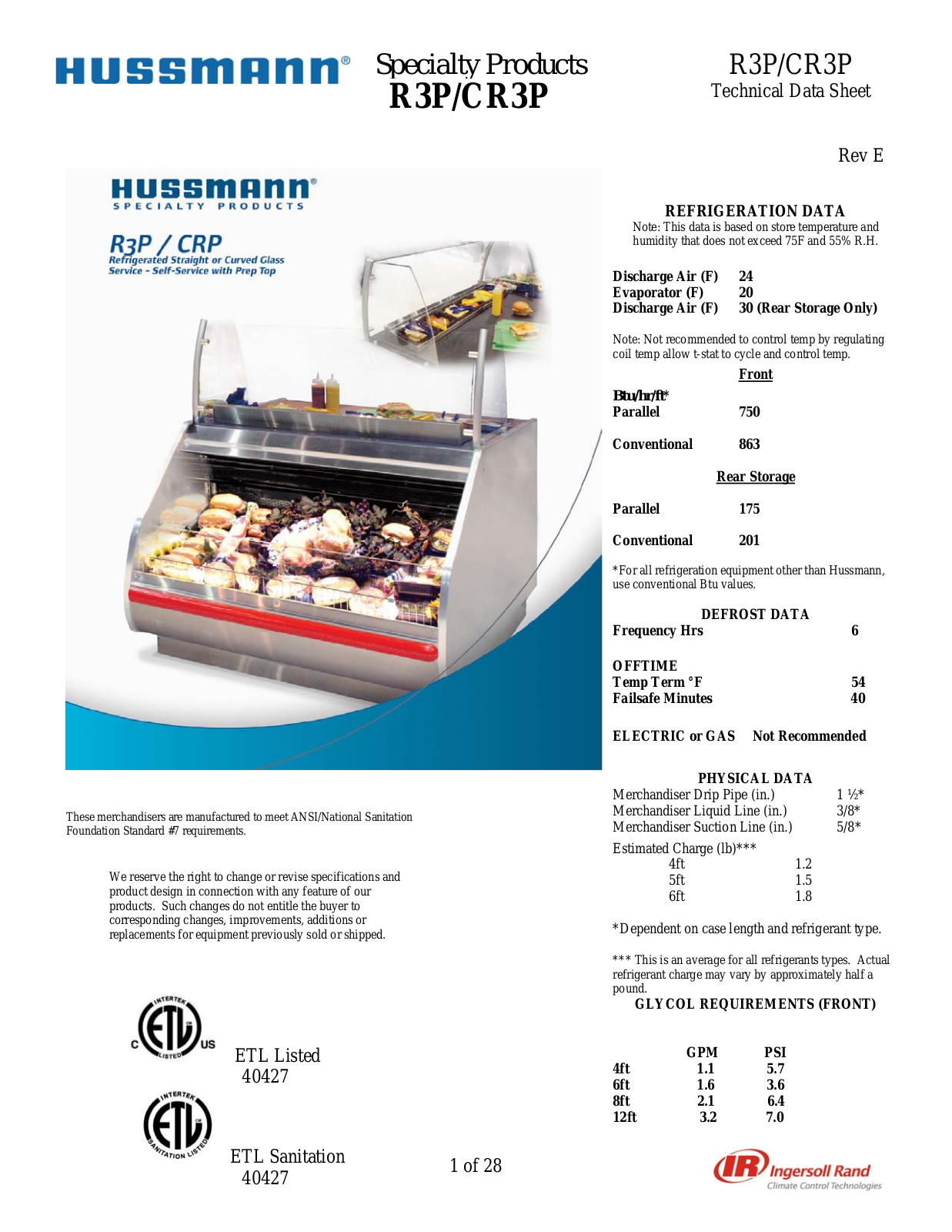 Hussmann R3P, CR3P User Manual