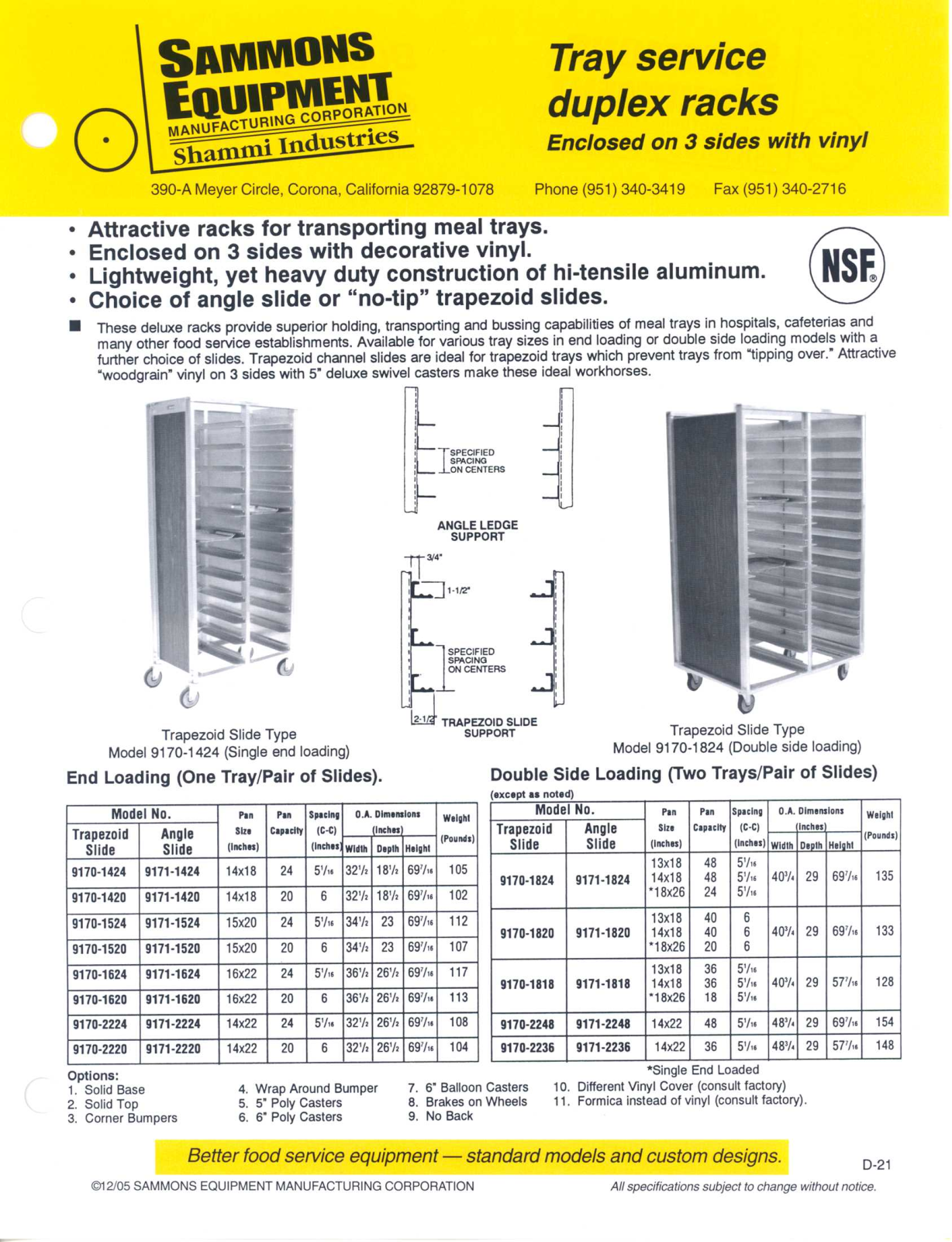 Sammons Equipment 9170-1520 User Manual