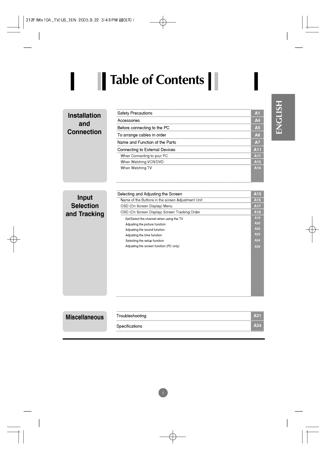 LG M1710A-BM User Manual