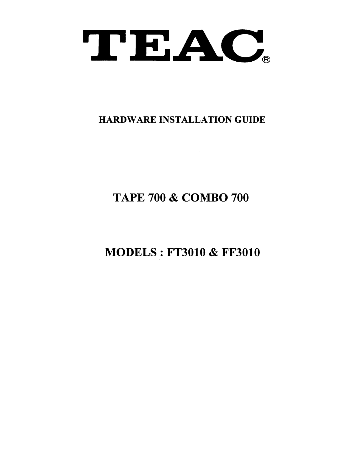 Teac TD0015A User Manual