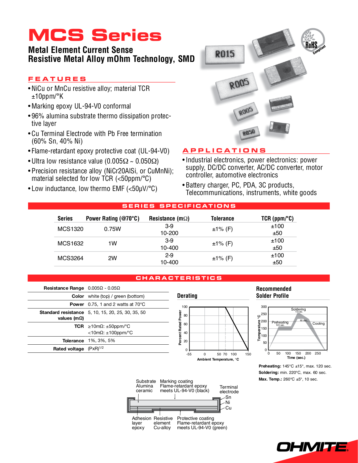 Ohmite MCS Series Data Sheet