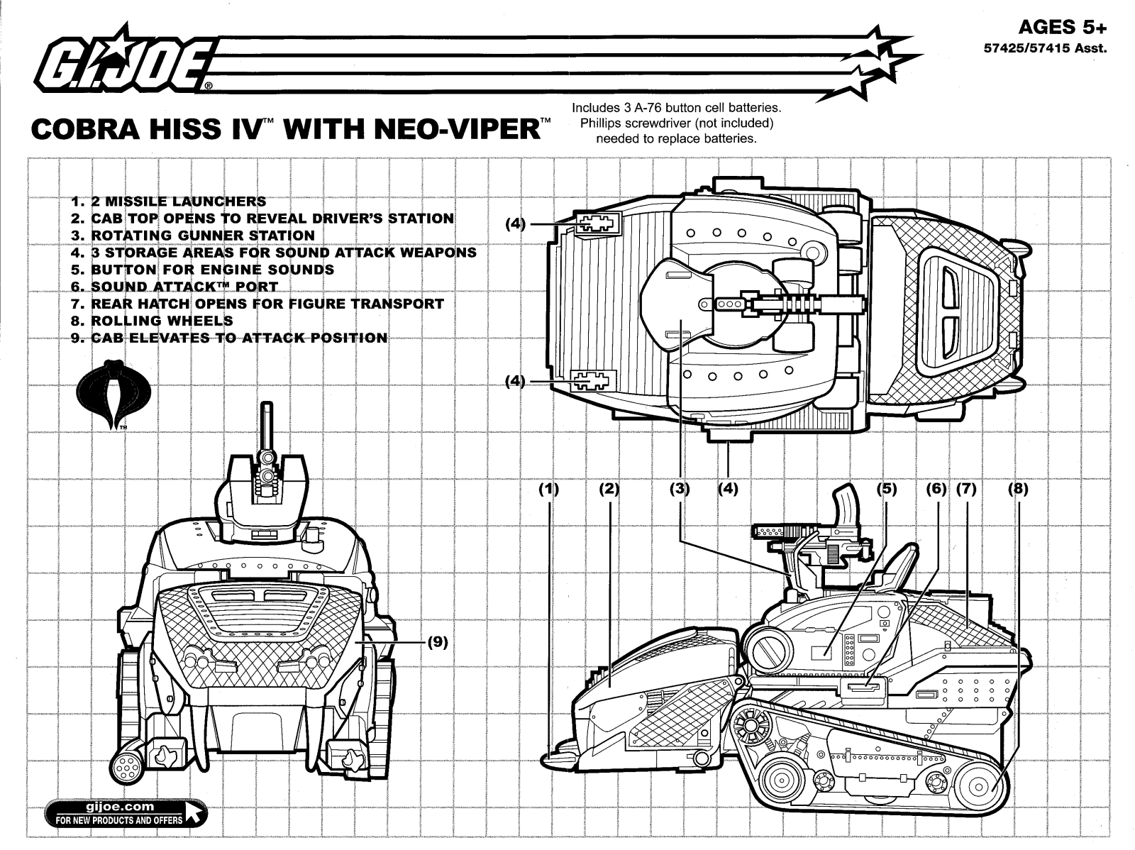 HASBRO COBRA HISS IV tank NEO-VIPER figure User Manual