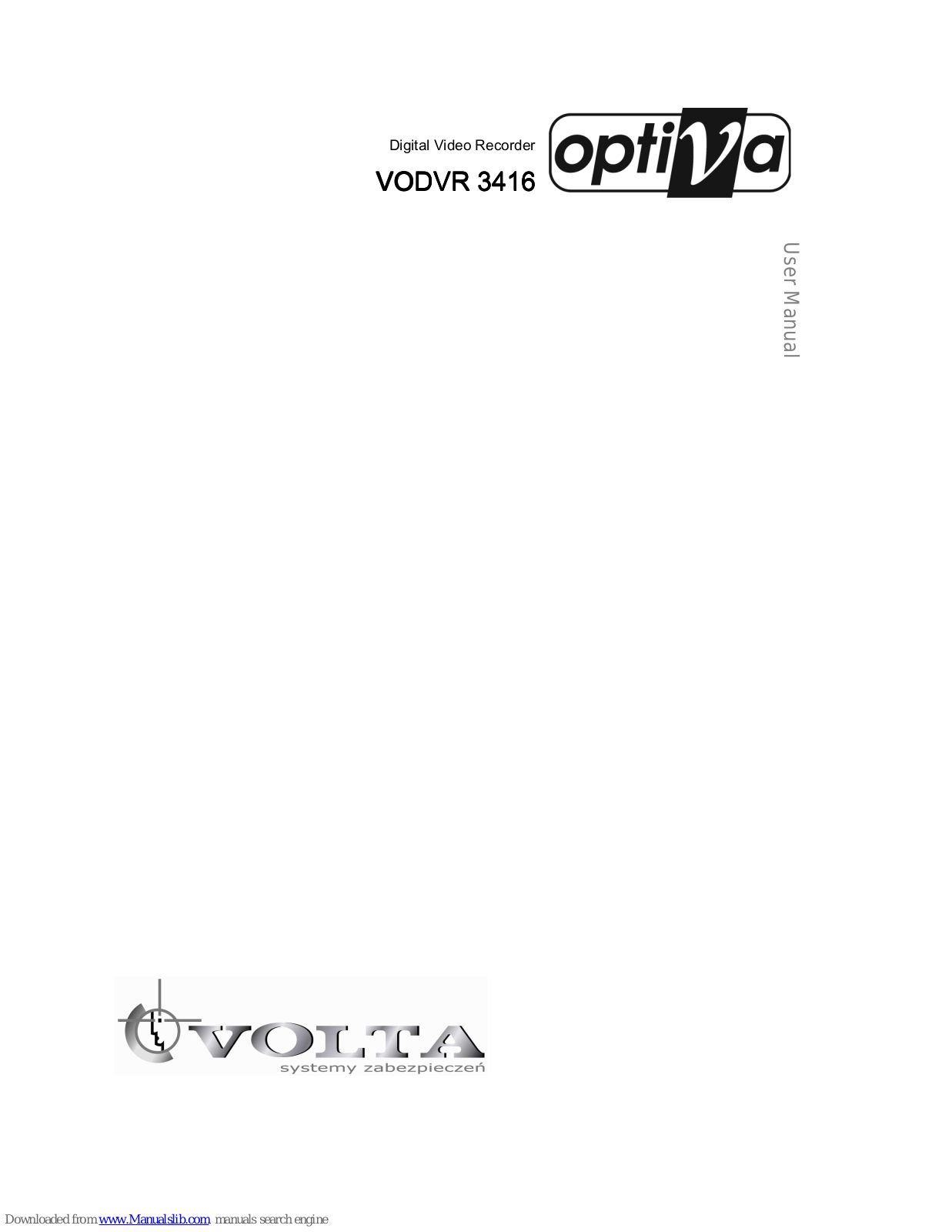 VOLTA Optiva VODVR 3416, VODVR 3204, VODVR 3209, VODVR 3216 User Manual