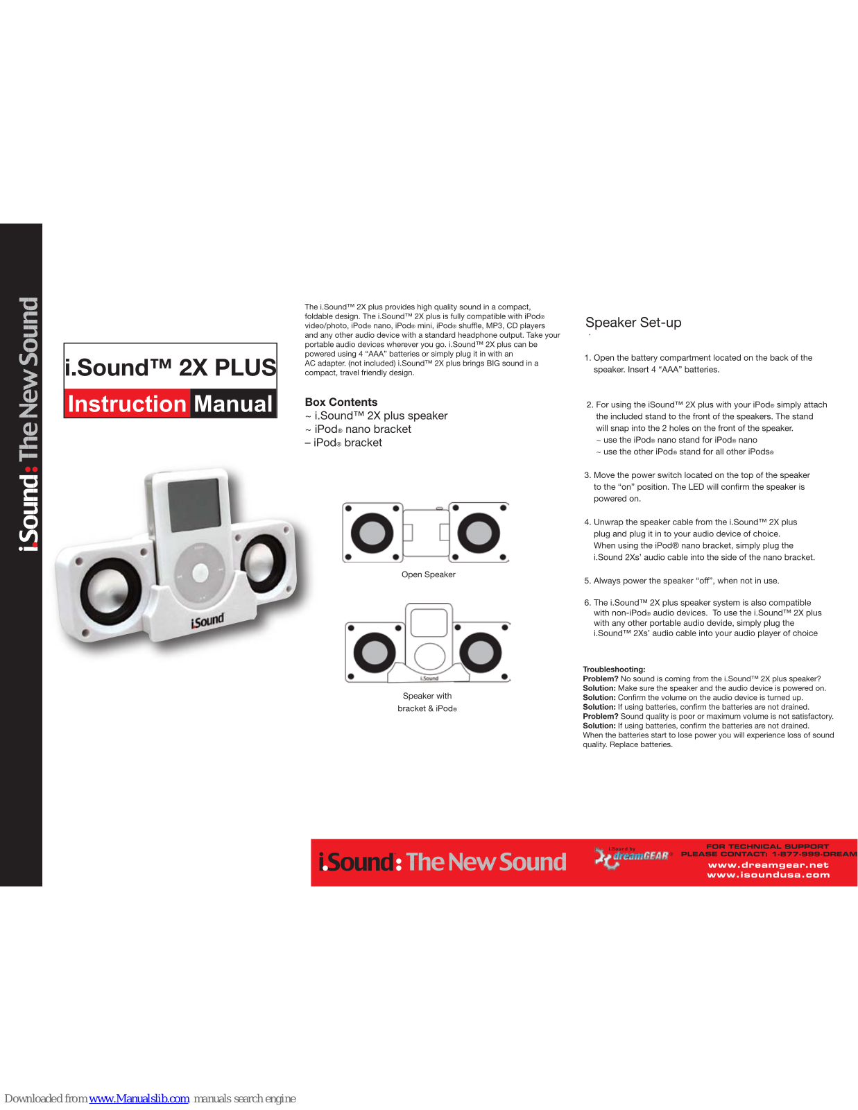 DreamGEAR iSound 2X Plus Instruction Manual