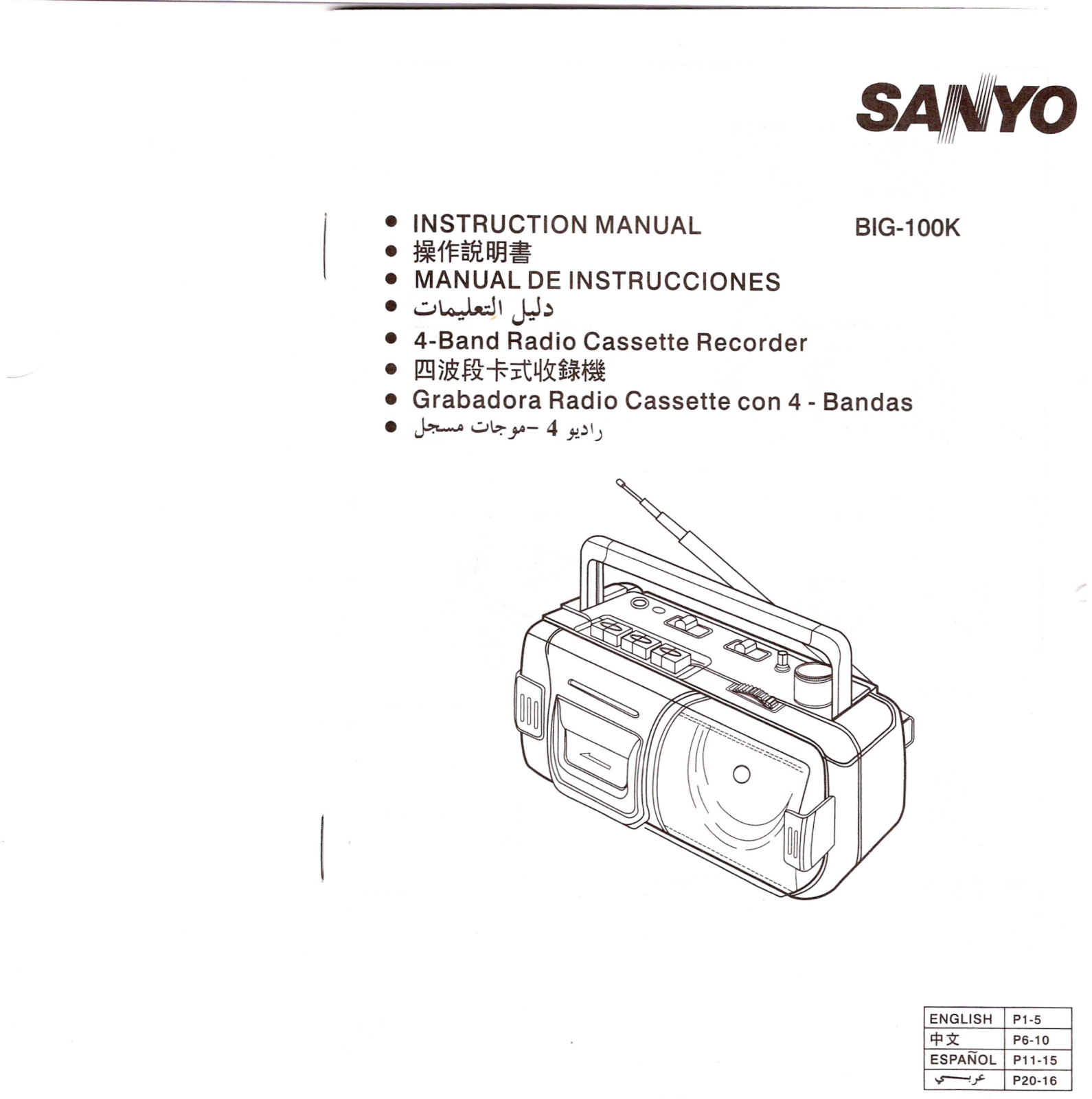 Sanyo BIG-100K User Manual