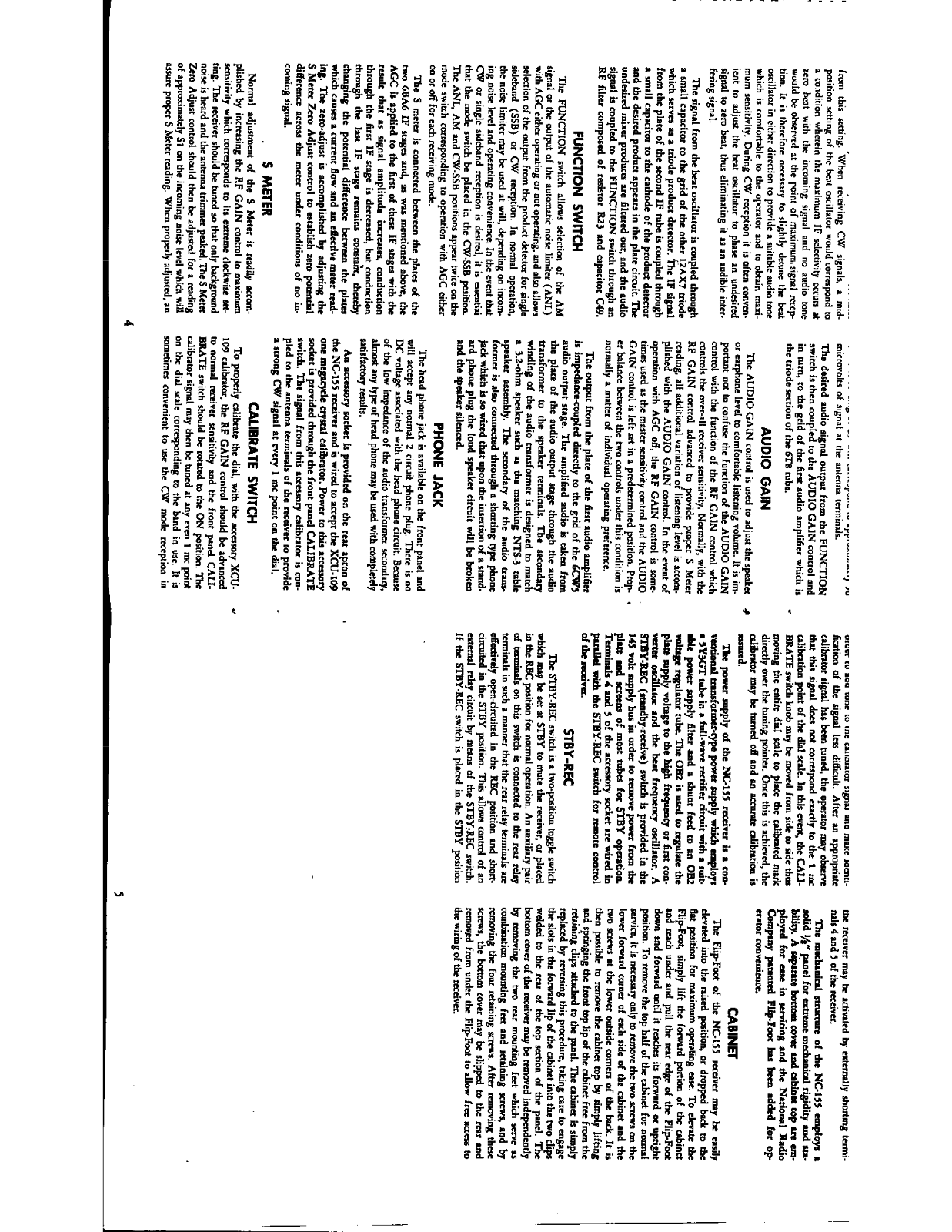 NATIONAL RADIO NC-155 User Manual (PAGES-04 & 05)